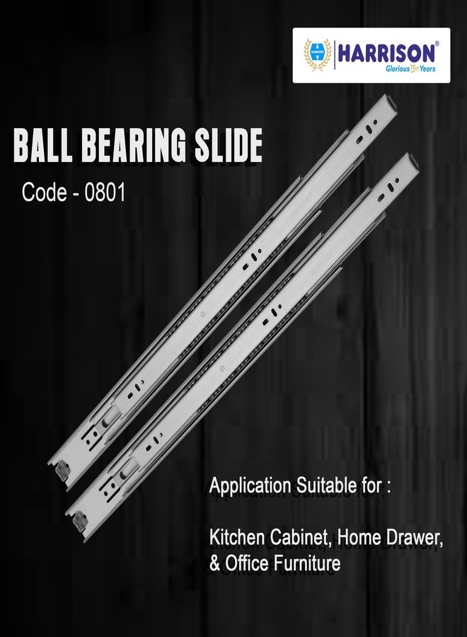 Harrison Telescopic Ball Bearing Slide 0801 | Drawer Channel Stainless Steel | 12 inch Soundless Modular Kitchen Drawer Slides | Rust Free | Load Bearing Capacity 45 kg | Furniture Hardware - Image 4